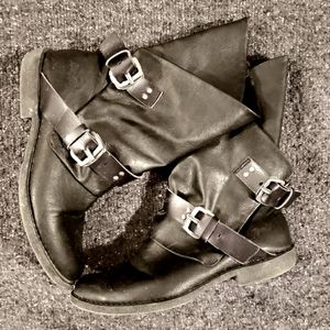 Blowfish double buckle mid-calf boot